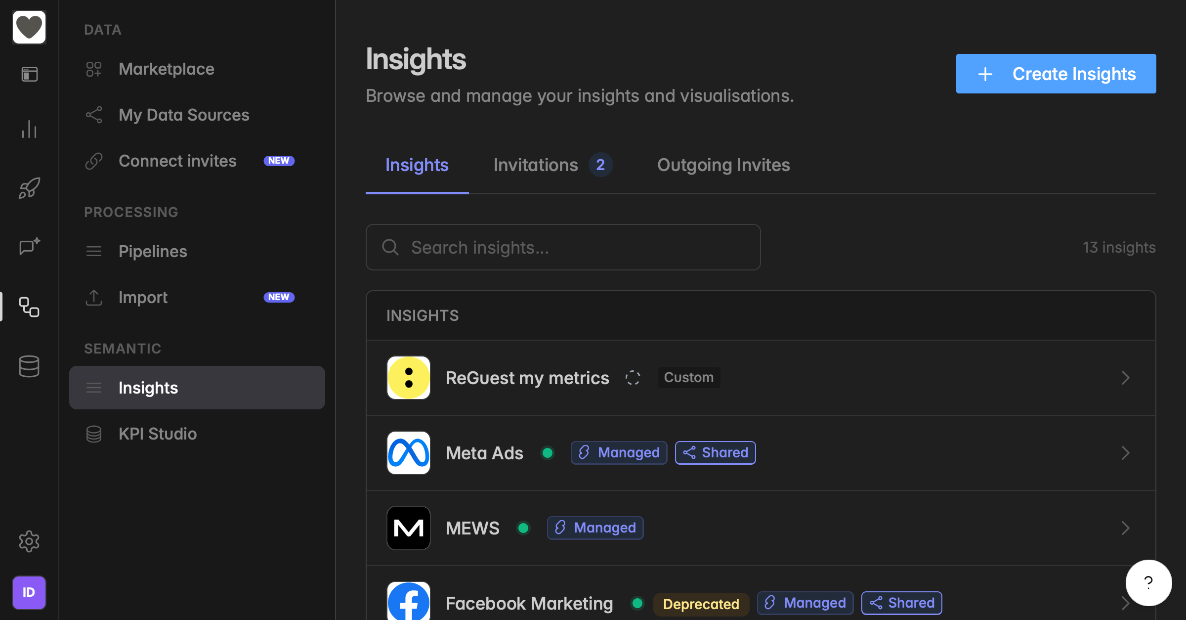 Publish a KPI collection as an Insight