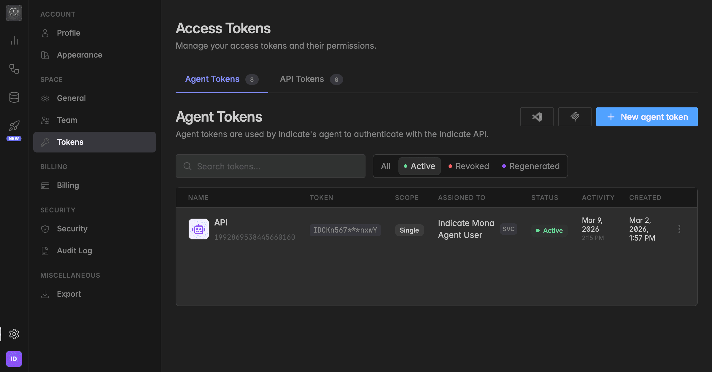 Agent Tokens