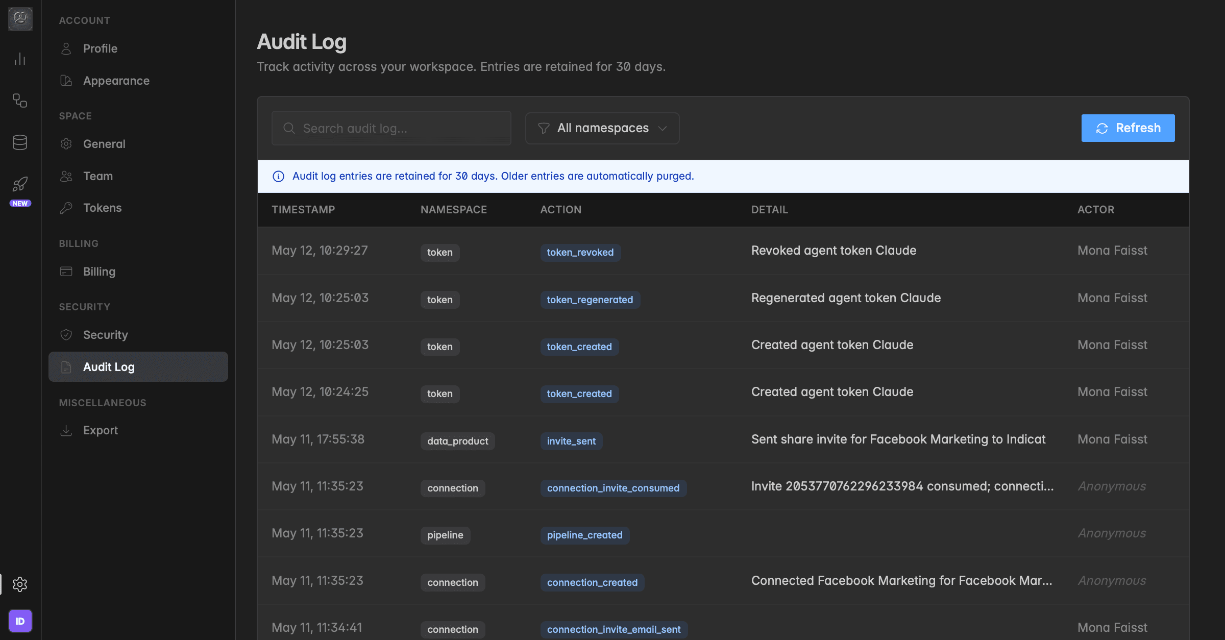 Audit Log