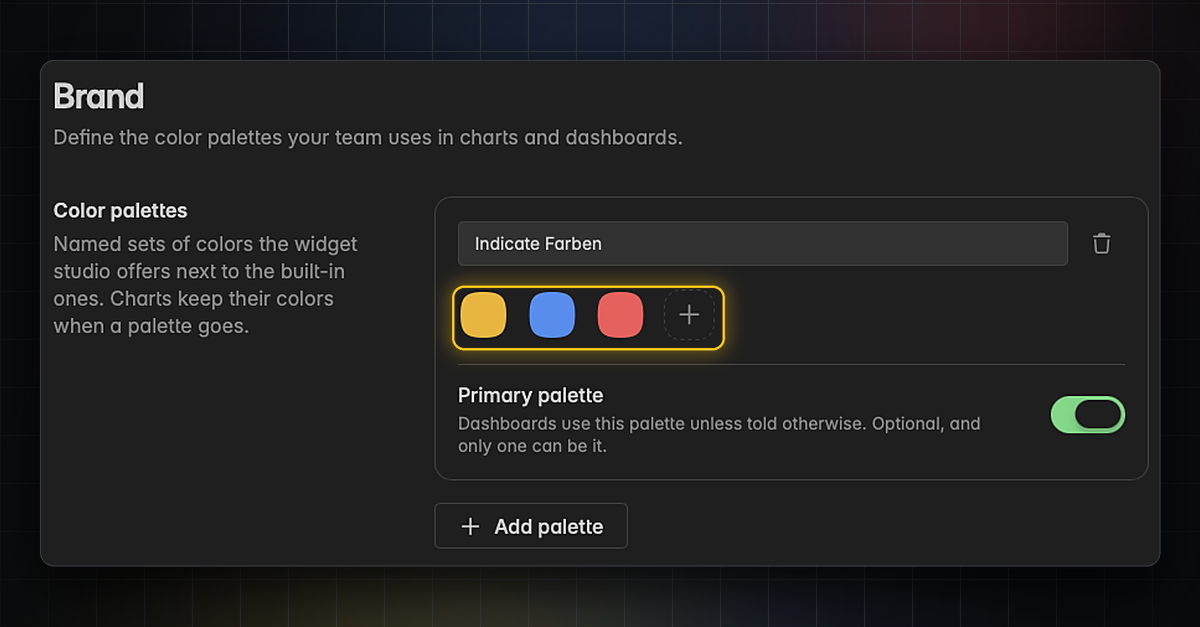 Brand palettes